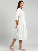 Thumbnail for AURELIA White A-Line Midi Dress