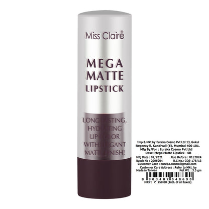 Miss Claire Mega Matte Lipstick - 8 - Distacart