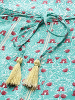 Thumbnail for AURELIA Women Blue & Pink Printed A-Line Dress - Distacart