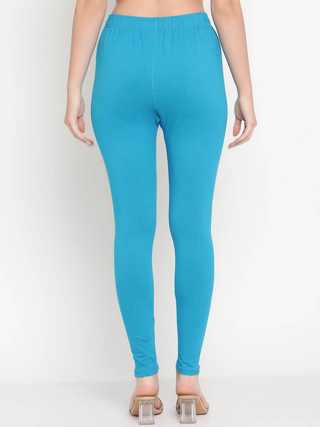 TAG 7 Women Pack of 2 Blue & Green Solid Comfort-Fit Ankle-Length Leggings - Distacart