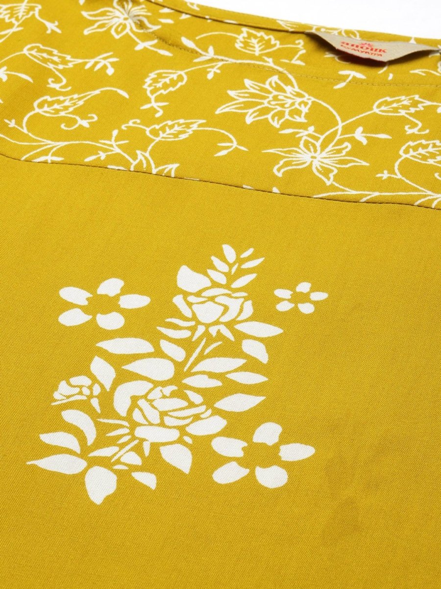 Anouk Floral Printed Round-Neck Regular Kurta - Distacart
