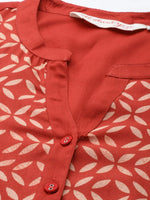 Thumbnail for All About You Women Red & Cream Printed Kurta with Trousers - Distacart