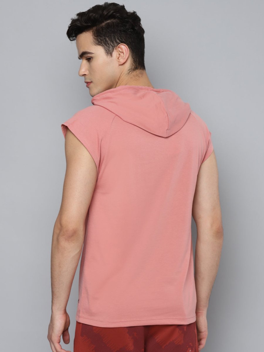 Alcis Men Pink Typography Printed Slim Fit Running T-shirt - Distacart
