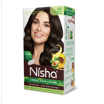 Nisha Creme Hair Color for Women & Men - Original Black - Distacart