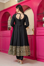 Thumbnail for Yash Enterprise Black Rayon Party Wear Embroidery Suit Set - Dista