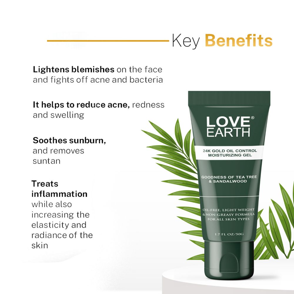 Love Earth 24K Gold Oil Control Moisturizing Gel - Distacart