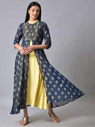 AURELIA Ethnic Motifs Print Maxi Ethnic Dress - Distacart