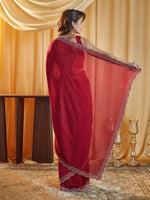 Thumbnail for kasee Embellished Beads and Stones Silk Blend Saree - Distacart