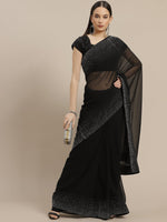 Thumbnail for Anouk Black Stone Detail Border Saree - Distacart