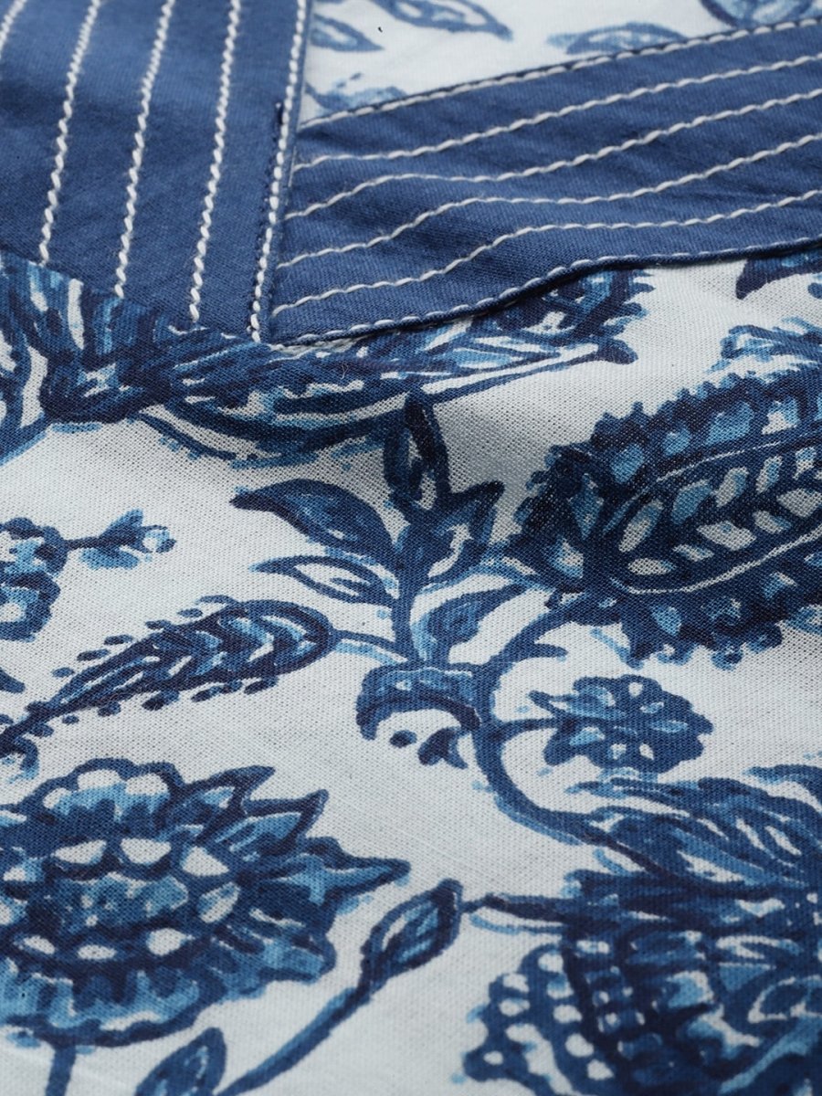 Anouk Women Navy Blue Printed Indigo Kurta with Trousers - Distacart