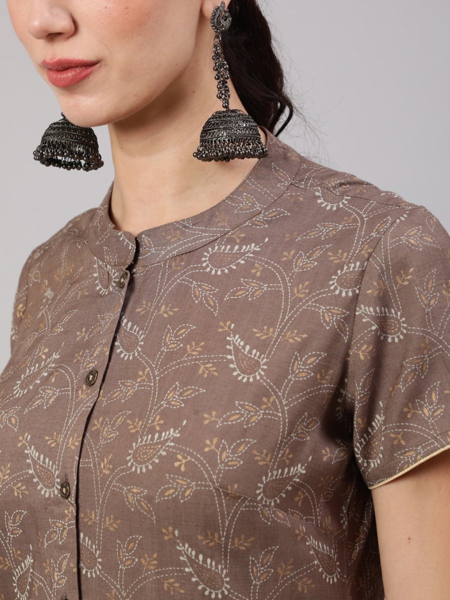 Aks Floral Printed Kurta With Trousers - Distacart