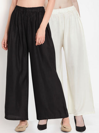 TAG 7 Women Pack Of 7 Solid Flared Palazzos - Distacart
