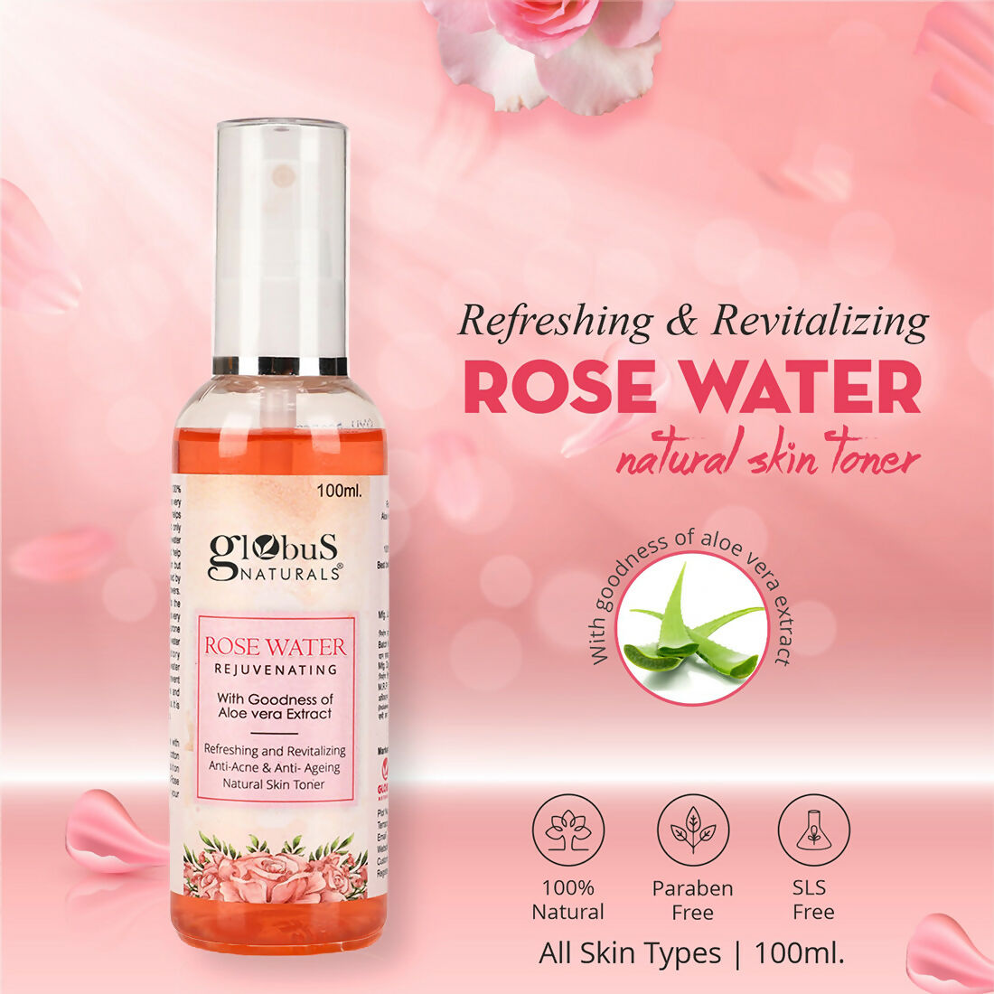 Globus Naturals Rose Toner - Distacart