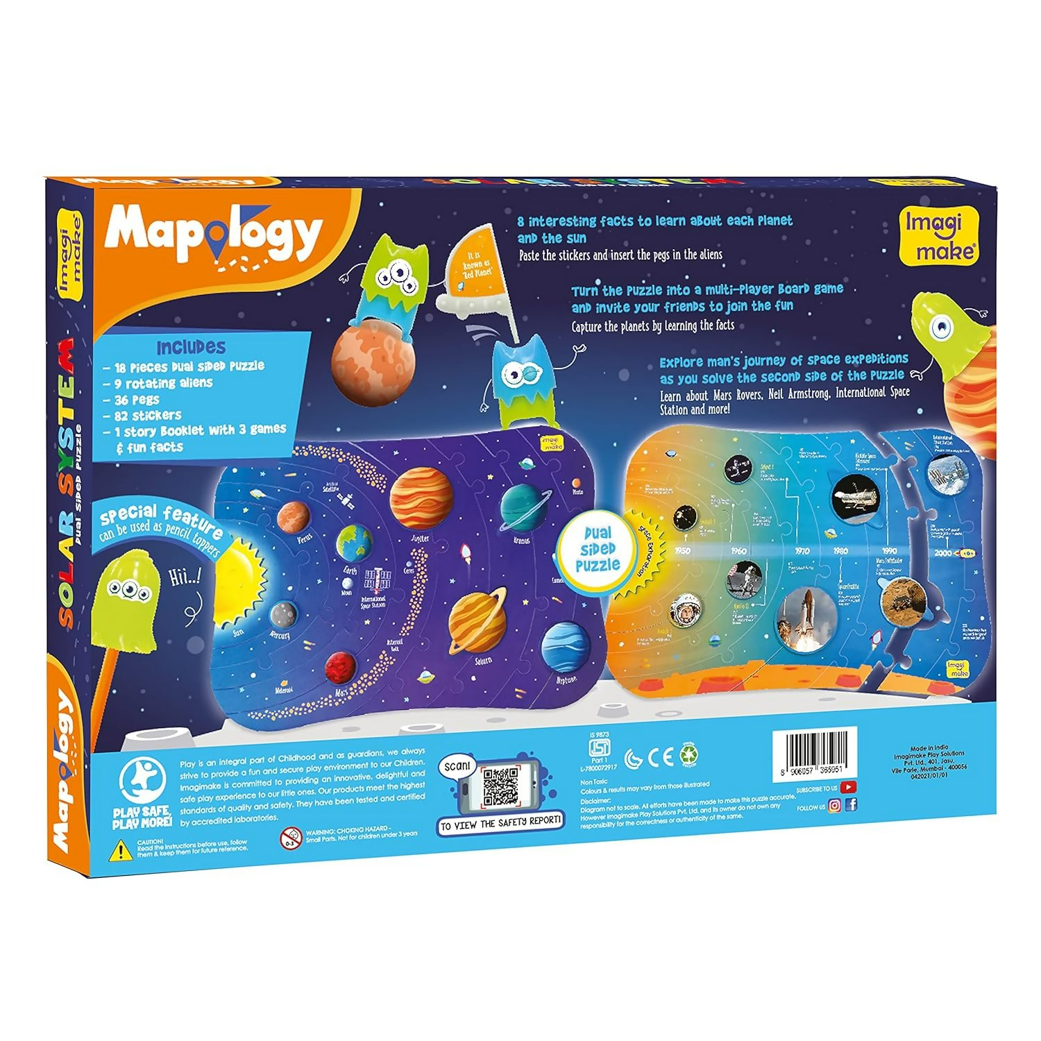 Imagimake Mapology Solar System Puzzle - Learning Aid And Educational Toy - For Kids Age 4 And Above (Solar System) - Distacart