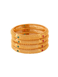 Thumbnail for NVR Women's Set of 2 Gold-Plated Traditional Bangles - Distacart