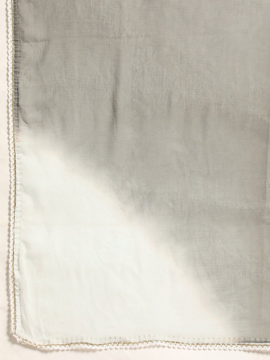 All About You Women Embroidered Chikankari Kurta With Trousers & With Dupatta - Distacart