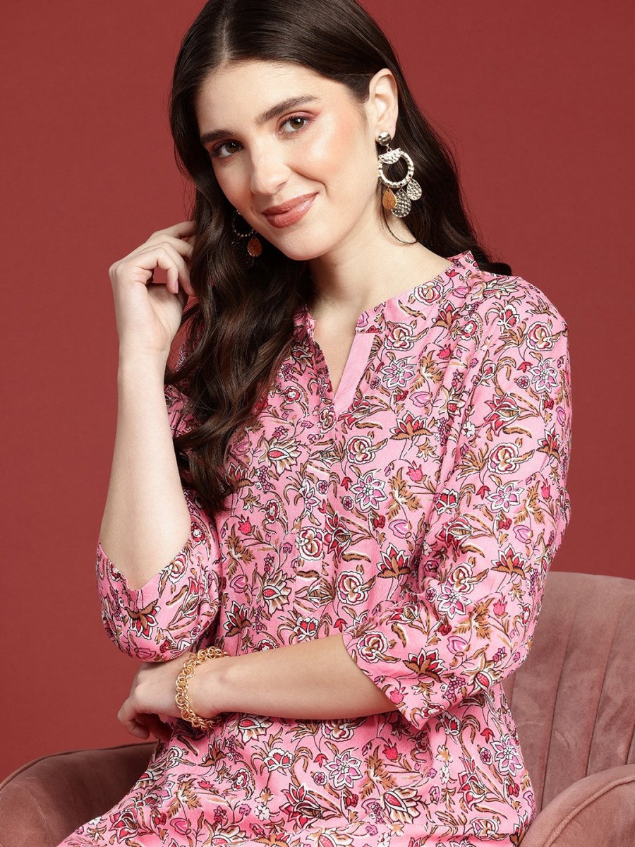 Anouk Women Floral Printed Regular Kurta With Trousers - Distacart