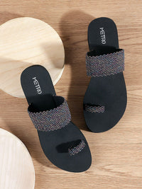 Thumbnail for Metro Textured One Toe Flatform Heels
