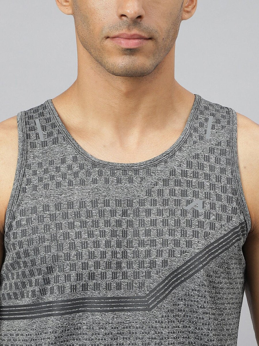 Alcis Men Heather Anti-Static Slim-Fit Distance Running Singlet - Distacart