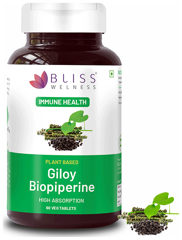 bliss welness immune health giloy biopiperine veg tablet