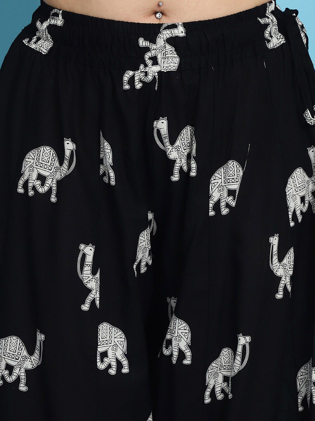 TAG 7 Printed Pure Cotton Flared Palazzo