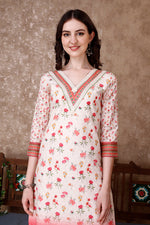 Thumbnail for Hand Embroidered & Floral Printed Kurta With Pant & Dupatta Luxury, Multicolor - Hiral Fashion - Distacart