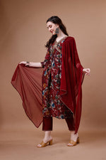 Thumbnail for Alia Cut Floral Printed Embroidered Kurta With Pant & Dupatta, Multicolor - Hiral Fashion - Dista