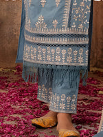 Thumbnail for Embroidered & Lace Detailed Kurta With Pant & Embroidered Dupatta Luxury, Multicolor - Hiral Fashion - Distacart