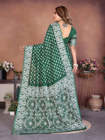 Thumbnail for Anaita Green Handmade Bandhej Viscose Silk Saree With Blouse - Distacart