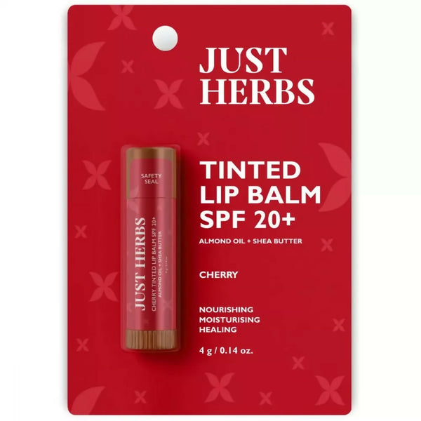 Just Herbs Tinted Lip Balm SPF 20+ Cherry Flavor - Distacart