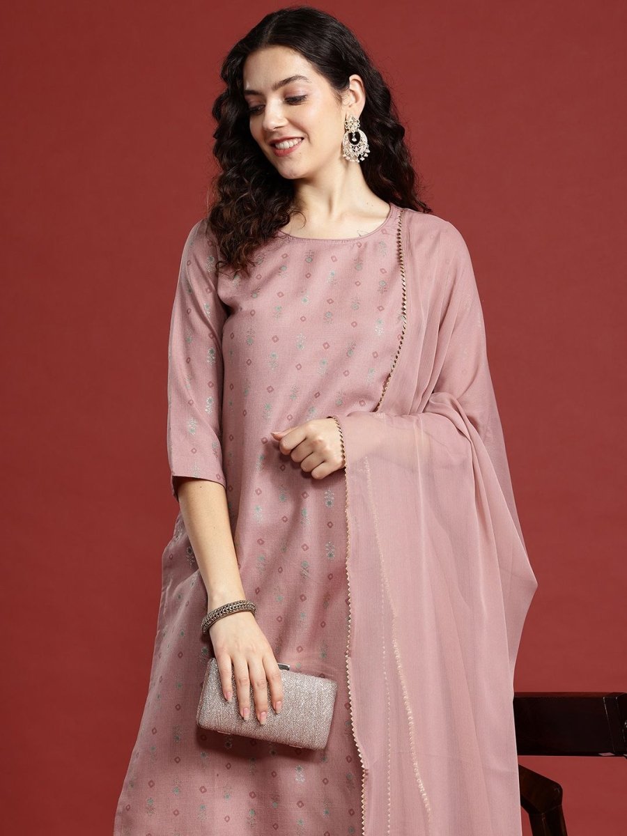 Anouk Ethnic Motifs Printed Regular Kurta with Trousers & Dupatta - Distacart