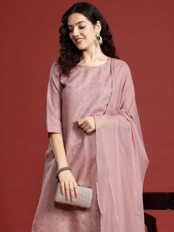 Anouk Ethnic Motifs Printed Regular Kurta with Trousers & Dupatta