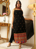 Thumbnail for Kalini Floral Embroidered Regular Kurta With Trousers & Dupatta - Distacart