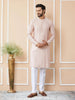 Fabmade Pink Embroidered Regular Sequinned Chanderi Silk Kurta - Distacart