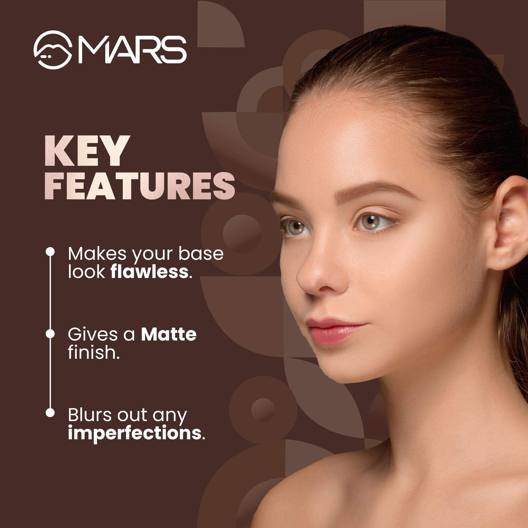 MARS Cosmetics Matte On Compact Powder with Applicator Puff - 01 Light