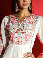 Thumbnail for Kalini Floral Embroidered Kurta With Palazzos & Dupatta - Distacart