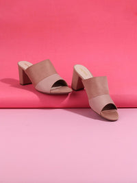 Thumbnail for Metro Peach-Coloured Block Mules