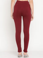 Thumbnail for TAG 7 Set Of 2 Maroon & Navy Blue Solid Leggings - Distacart