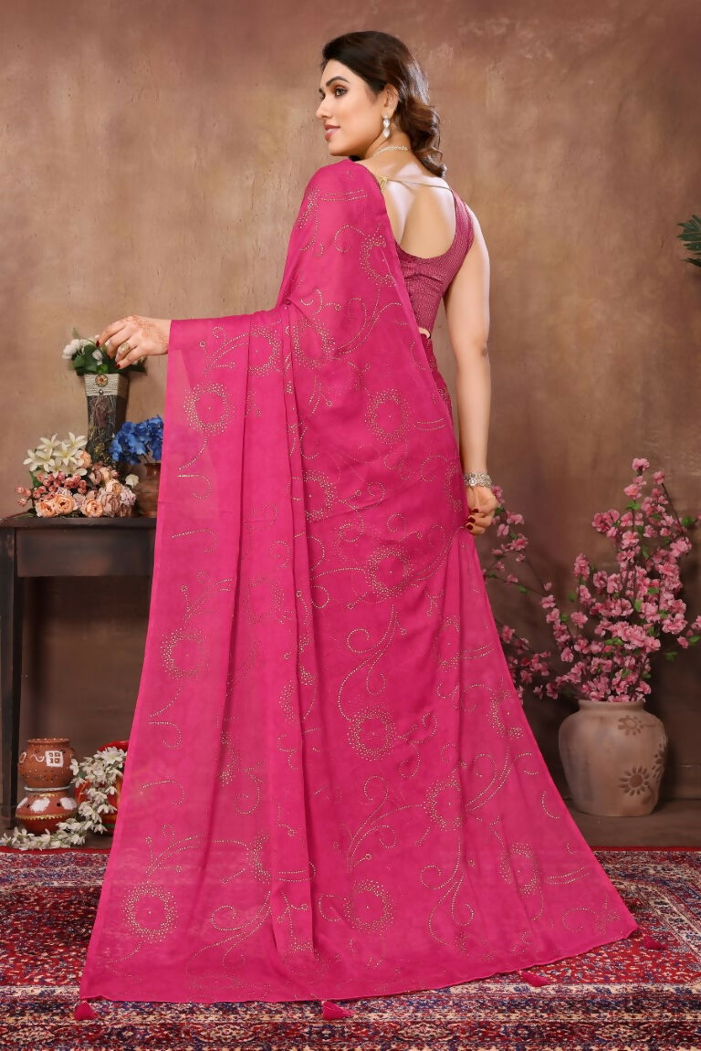 Aafreen Partywear Designer Pink Rangoli Silk Fancy Saree - Distacart