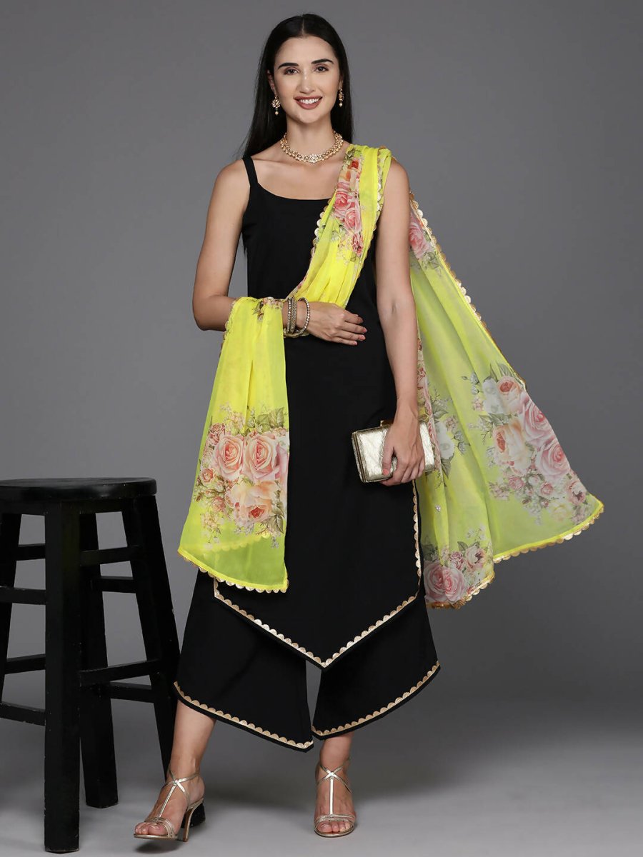 Ahalyaa Women's Traditional wear Kurta Set - Black - Distacart