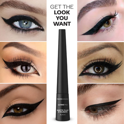 Faces Canada Ultime Pro Matte Play Eyeliner - Black - Distacart