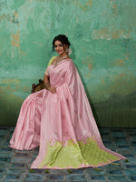 Thumbnail for Shree Shyam Fashion Pink Linen Cotton Saree - Dista