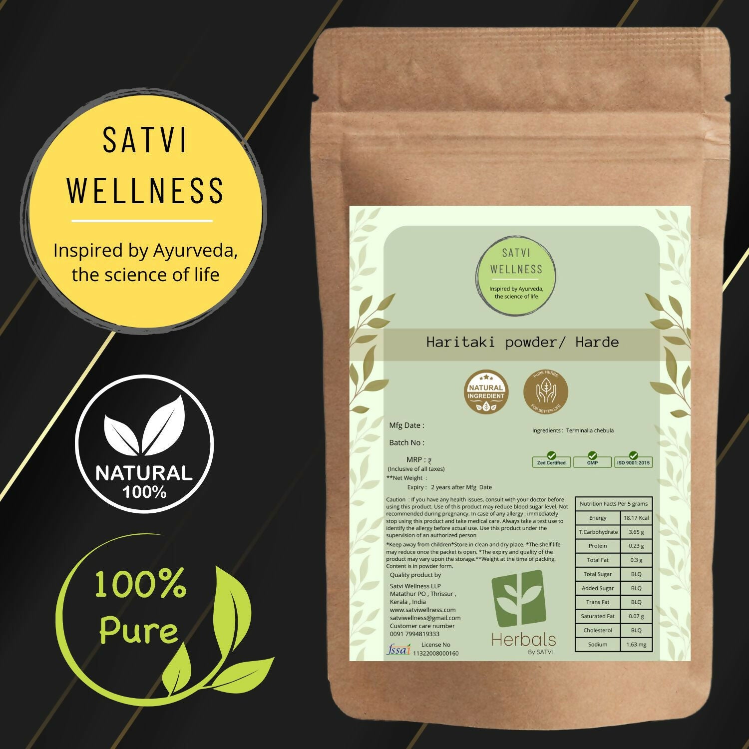 Satvi Wellness Haritaki Powder - Distacart