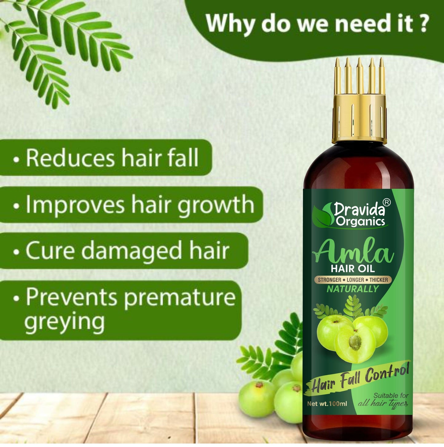 Dravida Organics Amla Hair Oil – Pure Cold Pressed - Dista