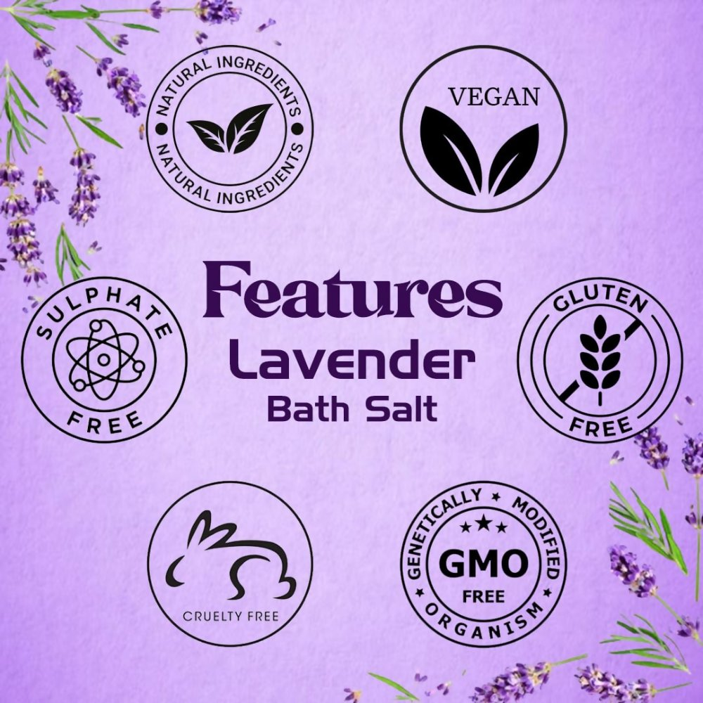 VedicAyurveda Dead Sea Salt and Lavender Bath Salt - Dista