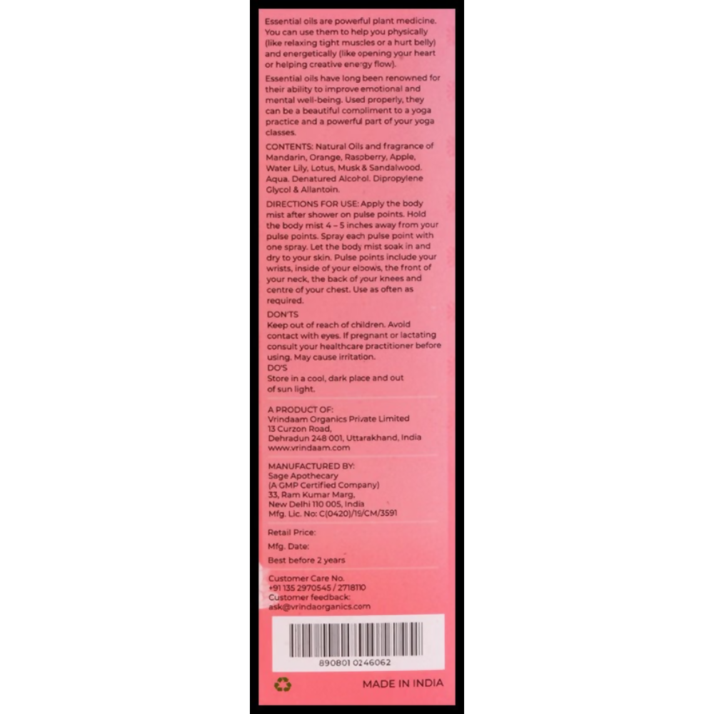 Vrinda Adiyoga Body Mist Spray - Dista