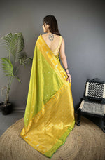 Thumbnail for Joban Fashion Light Green Banarasi Soft Silk Woven Saree