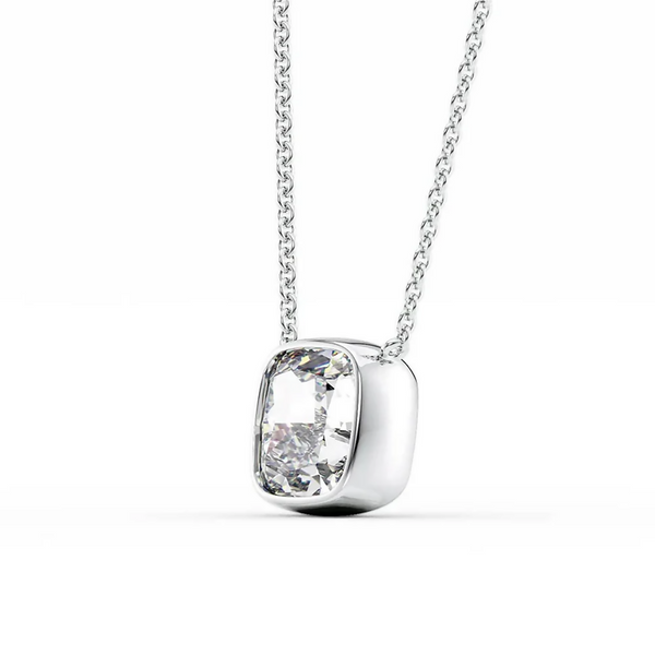 Cauer Elegant 14K White Gold Plated Moissanite Pendant Necklace