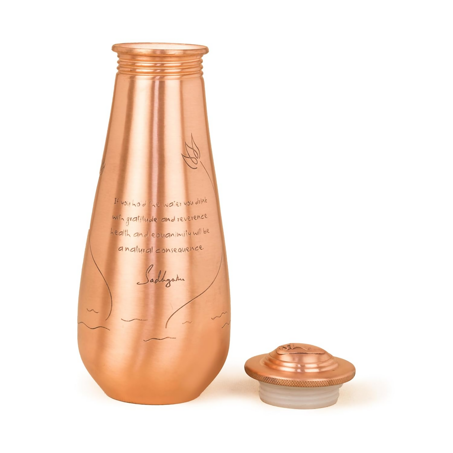 Isha Life Copper Water Bottle with Sadhguru Quote - Dista