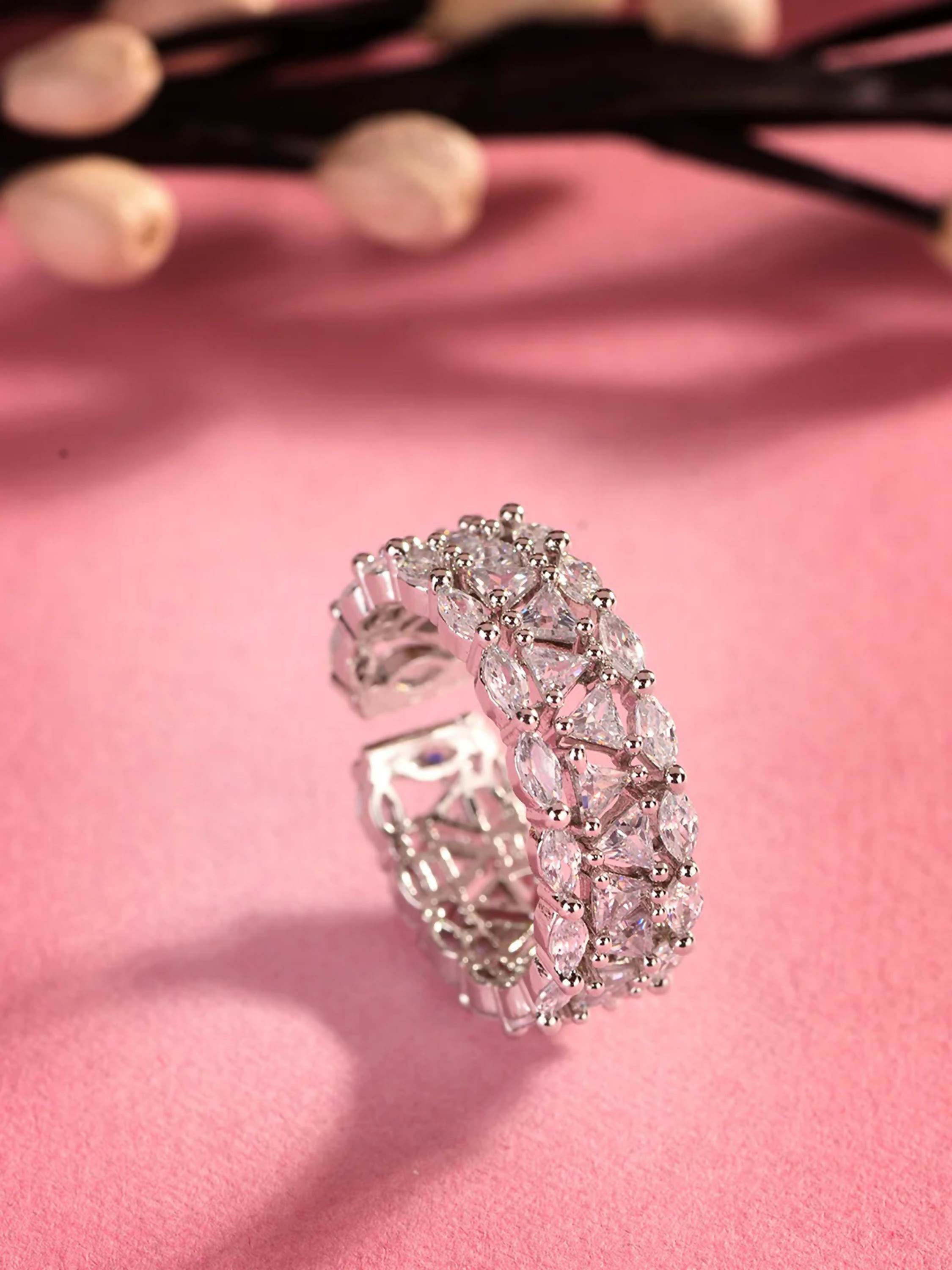 Joban Fashion Silver Brass Adjustable Ring